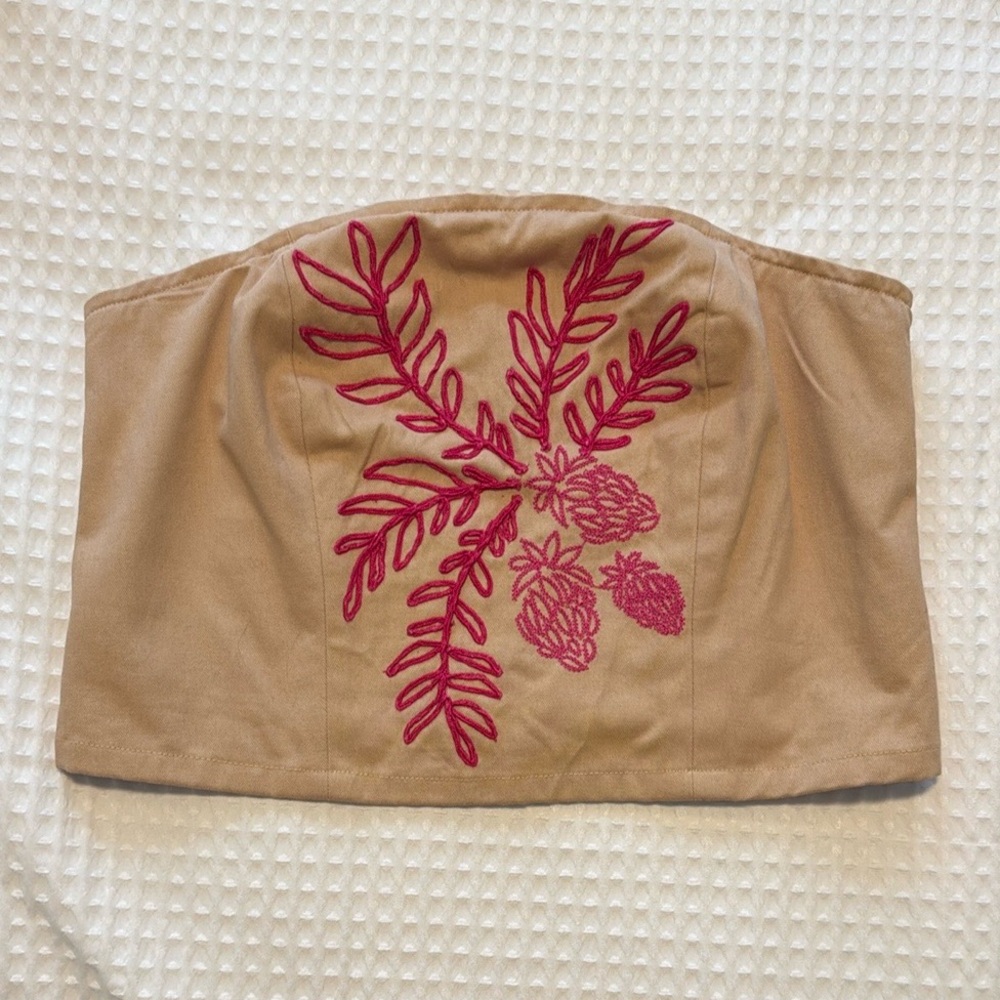 NWT Anthropologie Maeve Tan Strapless Top